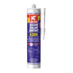 S-200 Mastic silicone sanitaire Blanc pour matières en acrylique 300ml - Griffon France