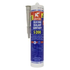 S-200 Mastic silicone sanitaire gris argent pour matières en acrylique 300ml - Griffon France