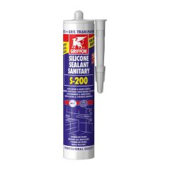 S-200 Mastic silicone sanitaire gris transparent pour matières en acrylique 300ml - Griffon France