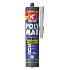 Cartouche mastic étanchéité premium 280ml Poly Max Pro Joint - Gris transparent - Griffon France