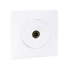 Prise TV simple fréquence complet avec griffes et plaque - SQUARE EASY blanc - Eur'Ohm