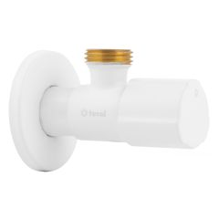 Robinet équerre design - ACS - BLANC MAT - Mâle 1/2" / Mâle 3/8" - Tucai