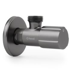 Robinet équerre design - ACS - NOIR ACIER - Mâle 1/2" / Mâle 1/2" - Tucai