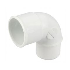Coude PVC blanc NICOLL Mâle Femelle 87°30 - Ø32