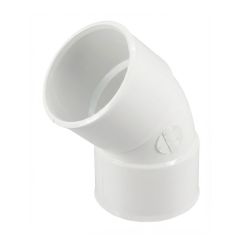 Coude PVC blanc NICOLL Femelle Femelle 45° - Ø50