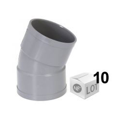 Lot de 10 coudes PVC 22°30 FF Ø40 ou Ø50 ou Ø100 - NF M1 - First Plast