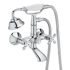 Robinet mélangeur bain-douche mural CARMEN avec inverseur manuel - Chrome - Roca - A5A014BC00