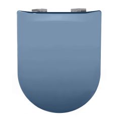 Abattant WC Wood Slim Bleu bermudes céramique Brillante - descente assistée - déclipsable - Olfa