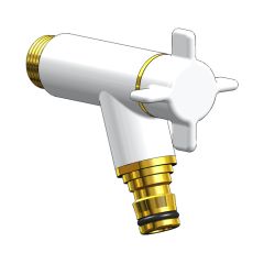 Robinet de jardin antigel OSLO horizontal Mâle 1/2'' (15/21) - Blanc - ANQUIER