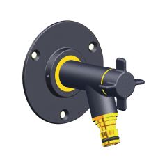 Robinet de jardin antigel OSLO horizontal Mâle 1/2" (15/21) avec son applique PER glissement Ø12 - Anthracite - ANQUIER