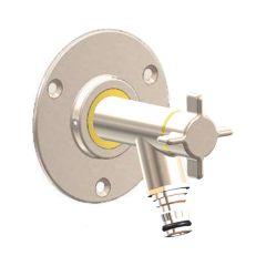 Robinet de jardin antigel OSLO horizontal Mâle 1/2" (15/21) avec son applique PER à sertir Ø16 - Nickel - Anquier