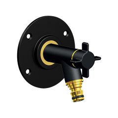 Robinet de jardin antigel OSLO horizontal Mâle 1/2" (15/21) avec son applique PER à sertir Ø12 - Noir - Anquier