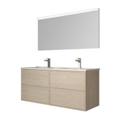 Meuble de salle de bain OPTIMUS 1200 Couleur nordick avec lavabo, miroir et applique - Salgar
