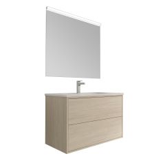 Meuble de salle de bain OPTIMUS 800 Couleur nordick avec lavabo, miroir et applique - Salgar