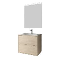 Meuble de salle de bain OPTIMUS 600 Couleur nordick avec lavabo, miroir et applique - Salgar