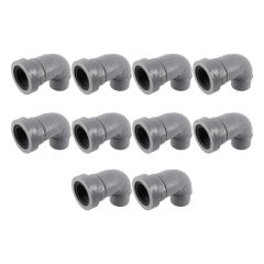 10 coudes pvc évacuation Ø50 Mâle Femelle 87°30 - Nicoll