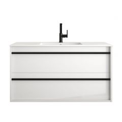 Meuble de salle de bain avec lavabo ATTILA 1000 Laque blanc haute brillance - Salgar