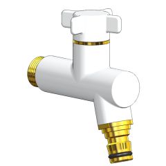 Robinet de jardin antigel OSLO vertical Mâle 1/2'' (15/21) - Blanc - ANQUIER