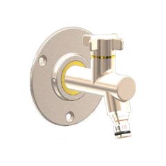 Robinet de jardin antigel OSLO vertical Mâle 1/2" (15/21) avec son applique PER glissement Ø12 - Nickel - ANQUIER