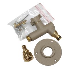 Robinet de jardin antigel OSLO vertical Mâle 1/2" (15/21) avec son applique PER à sertir Ø16 - Sable - Anquier