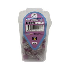 Boîte de 50 connecteurs auto-transparents 6 entrées bleue Mini Connex (boîtes réutilisable) pour fils rigides et semi-rigides de 0,5 à 2,5mm²