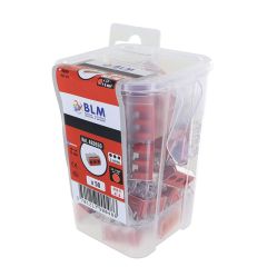 Boîte de 50 Connecteurs auto-transparents 3 entrées rouge 6mm² (boîtes réutilisable) pour fils rigides de 6 mm² - BLM