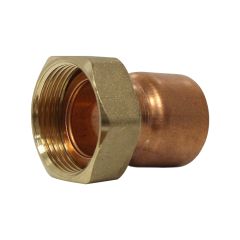 Raccord droit 2 pièces écrou prisonnier à joint plat - Femelle 1"1/4 (33/42) - Cuivre Ø35 - Arcanaute