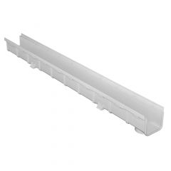 Caniveau emboîtable PVC 100 x 1000 mm - Profondeur 75 mm - Gris - Série 100 MOYEN - First Plast