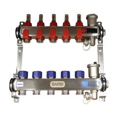 Collecteur inox PCBT 1" pré-assemblé - 5 départs mâle 3/4EK - Blansol