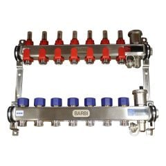 Collecteur inox PCBT 1" pré-assemblé - 7 départs mâle 3/4EK - Blansol