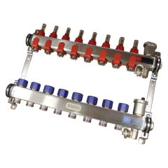 Collecteur inox PCBT 1" pré-assemblé - 8 départs mâle 3/4EK - Blansol