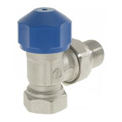 Robinet équerre thermostatisable Mâle Femelle 3/8" (12/17) avec douille écrou ezowell (bleu) - Conecterm