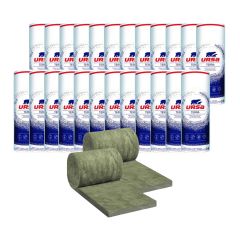 24 paquets de 2 rouleaux laine de verre URSACOUSTIC TERRA nu - Ep. 70mm - 288m² - R 1.75