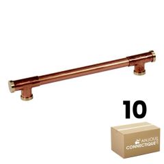 Lot de 10 Poignées de meuble cuivre "Industriel Té" - Entraxe 160 mm - Ø12 - Arcanaute