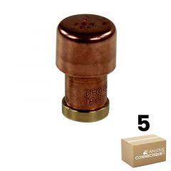 Lot de 5 Mini boutons de meuble cuivre "Industriel" Ø18 - Arcanaute