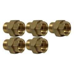 Lot de 5 Raccords laiton union droit 126 Mâle-Femelle 1" (26/34) - Arcanaute