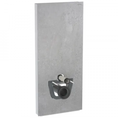 Panneau sanitaire Geberit MONOLITH pour WC suspendu, 114 cm, habillage frontal en grès-céramique aspect béton, latéral aluminium - Geberit