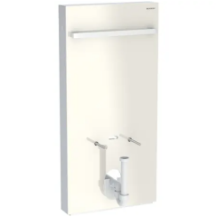 Panneau sanitaire Geberit MONOLITH pour bidet, 101 cm, avec porte-serviettes, verre sable gris, latéral aluminium - Geberit