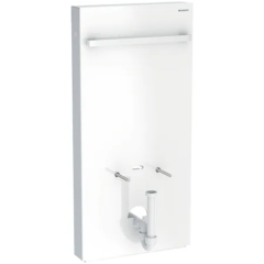 Panneau sanitaire Geberit MONOLITH pour bidet, 101 cm, avec porte-serviettes, verre blanc, latéral aluminium - Geberit
