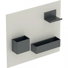 Tableau magnétique salle de bain Geberit sable gris avec boîtes de rangement aimantées gris velouté - Geberit