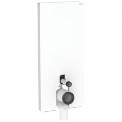 Panneau sanitaire Geberit MONOLITH pour WC au sol, 114 cm, habillage frontal en verre blanc, latéral aluminium - Geberit