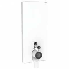 Panneau sanitaire Geberit MONOLITH PLUS pour WC au sol, 114 cm, habillage frontal en verre blanc, latéral aluminium - Geberit