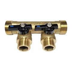 Collecteur Mini-vanne 1" (26/34) - 2 Départs Mâle 3/4" (20/27) - Arcanaute