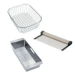 Set accessoires éviers Maris MRG 651 - Fragranit :  panier égouttoir + panier à fil + Égouttoir déroulant - Franke