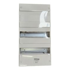 Coffret d'intérieur 39 modules - 3 rangées - avec bornier Phase, Neutre, Terre - 480x250x90mm - Eur'Ohm