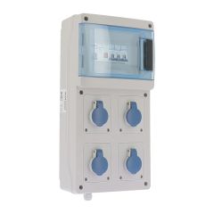 Coffret de chantier monophasé 4 prises 2P+T, 230V, 16A - Eur'Ohm