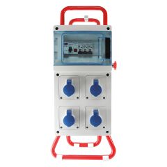 Coffret de chantier monophasé 4 prises 2P+T, 230V, 16A avec trépied - Eur'Ohm