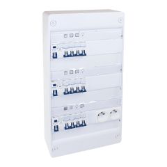 Tableau électrique monté, câblé et évolutif - 3 rangées - pour logement T3 ou T4 - Eur'Ohm