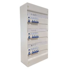 Tableau électrique TOP CHANTIER monté, câblé - 3 rangées - pour logement T3 ou T4 - Eur'Ohm