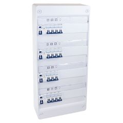 Tableau électrique TOP CHANTIER monté, câblé - 4 rangées - pour logement T4 ou T5 - Eur'Ohm